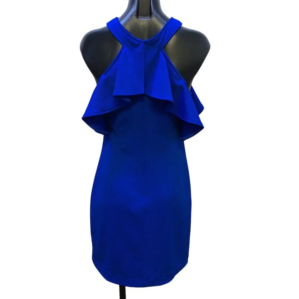*Trina Turk Blue Off The Shoulder Dress Size 6 - Picture 3 of 4